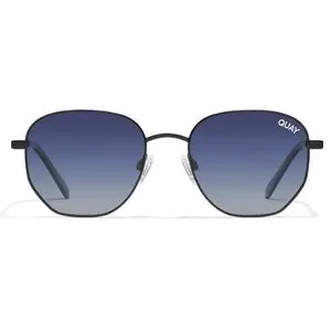 QUAY Big Time Sunglasses Polarized Black Frame Navy Lenses Round NWT BIG TIME Women main image 3